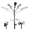 Mic Stand Boom Microphone Stands Tripod Gooseneck mic arm stand Height Adjustable 3'- 6' with Mic Clips and 3/8" - 5/8" Adapter Microphone stand for Singing,Blue Yeti Snowball,Most Mics