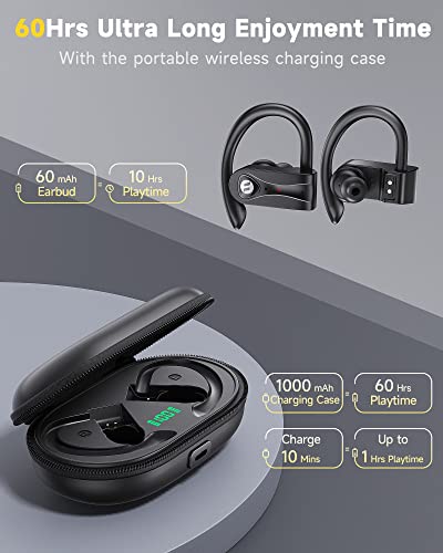 Wireless Earbuds 4 Mic Clear Call Bluetooth Headphones with