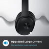 phonicgrid SE7 Hybrid Active Noise Cancelling Headphones, Bluetooth Wireless Headphones, Over Ear Bluetooth Headphones with ENC Clear Calls, Bluetooth 5.2, Deep Bass, 30Hrs for Talk/Music/Work, Black