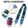 Wide Purse Strap Replacement,Flower Adjustable Guitar Style Bag Straps for Women Crossbody Handbags,Blue Leather Design at The End