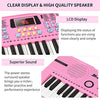 24HOCL 61 Keys Keyboard Piano, Kids Piano Keyboard with UL Adapter, Stand, Built-In Speaker, Mic, Portable Electronic Keyboard for Boys, Girls, Beginners Birthday Holidays Best Gifts