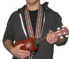 Performance Plus Classical Guitar/Ukulele Strap, Woven Tapestry/Hootenanny Patterns, GS5-RT - Burgundy Sand