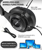 Kids Bluetooth Headphones, Wireless Headphones for Kids, Over Ear Kids Headphones with Built-in Microphone Soft Earmuffs Foldable Stereo-Bass Aux 3.5mm Cord, Children's Headsets for Boy Girl (Black)