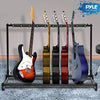Pyle 9-Space Foldable Universal Multi Guitar Stand - Guitar Stand Portable Collapsible Instrument Floor Guitar Rack Holder w/ Foam Padding - For Acoustic, Electric, Bass Guitar & Guitar Bag / Case