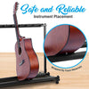 Pyle 9-Space Foldable Universal Multi Guitar Stand - Guitar Stand Portable Collapsible Instrument Floor Guitar Rack Holder w/ Foam Padding - For Acoustic, Electric, Bass Guitar & Guitar Bag / Case