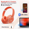 RUNOLIM Bluetooth Headphones Over Ear, 65 Hours Playtime Wireless Headphones with Microphone, Lightweight Foldable & Portable Stereo Bass Headsets for Smartphone, Tablet, Computer, TV, MP3/4