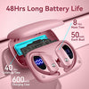 Wireless Earbuds Bluetooth Headphones 48hrs Play Back Sport Earphones with LED Display Over-Ear Buds with Earhooks Built-in Mic Headset for Workout Pink BMANI-VEAT00L