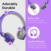 LilGadgets Untangled Pro Wireless Kids Headphones, On-Ear Bluetooth Toddler Headset with Built-in Microphone, Design, No More Tangled Wires, Perfect for Children in School, Purple