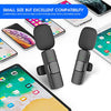 Kopdkes 2 Pack Wireless Lavalier Microphone for iPhone iPad, Lapel Mics Plug-Play 2.4G Ultra-Low Delay Built-in Noise Reduction Chip 8H Working Time for Video Recording Interview Podcast Vlog YouTube