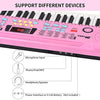 24HOCL 61 Keys Keyboard Piano, Kids Piano Keyboard with UL Adapter, Stand, Built-In Speaker, Mic, Portable Electronic Keyboard for Boys, Girls, Beginners Birthday Holidays Best Gifts