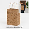 100 CASE Small 5"L X 3.5"D X 8.5"H Modern Dot Paper Shopping Bags Eco Friendly Paper Shopping Bags For Restaurants, Bakeries, And Takeout Packaging