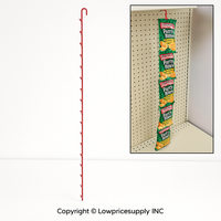50 Case RED 42" Length with 15 Clips Metal Single Strip Hanging Hanging Snack Strip Display Rack – Made in USA | Chip & Snack Hanging Display Strip | Retail Rack for Chips, Candy, & Snacks & Potato Chip Display Rack
