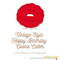 50 Pack Vintage Style Happy Birthday Cookie Cutter, Christmas Cookie Cutters, Christmas Baking Supplies