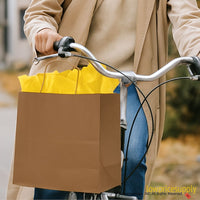 100 CASE Large 16"L X 6"W X 12.5"H Kraft Paper Shopping Bags Durable Gift Bags With Handles For Clothing Shops, Salons, And Upscale Boutiques