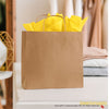 100 CASE Large 16"L X 6"W X 12.5"H Kraft Paper Shopping Bags Durable Gift Bags With Handles For Clothing Shops, Salons, And Upscale Boutiques
