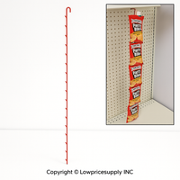 50 Case RED 42" Length with 15 Clips Metal Single Strip Hanging Hanging Snack Strip Display Rack – Made in USA | Chip & Snack Hanging Display Strip | Retail Rack for Chips, Candy, & Snacks & Potato Chip Display Rack