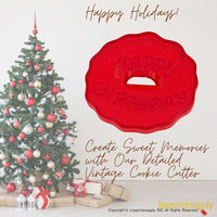 50 Pack Vintage Style Happy Birthday Cookie Cutter, Christmas Cookie Cutters, Christmas Baking Supplies