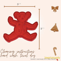 50 Pack Vintage Style Big Teddy Cookie Cutter, Christmas Cookie Cutters, Christmas Baking Supplies