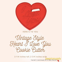 50 Pack Vintage Style Heart I Love You Cookie Cutter, Christmas Cookie Cutters, Christmas Baking Supplies