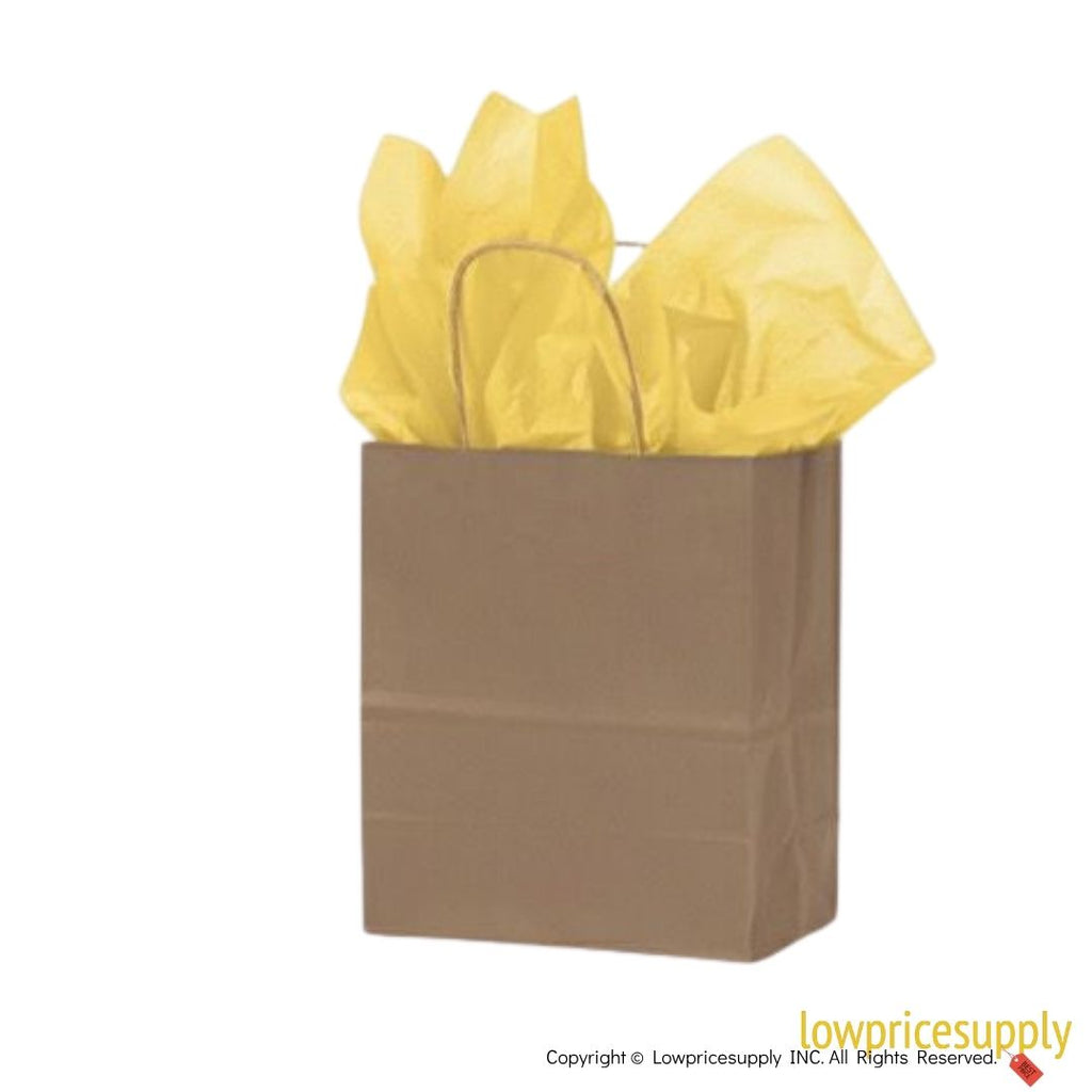 100 CASE Medium 8"L X 5"W X 10.5"H Kraft Paper Shopping Bags Bulk Shopping Bags With Handles For Small Business Retail, Boutiques, And Gift Packaging