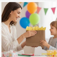 100 CASE Medium 8"L X 5"W X 10.5"H Kraft Paper Shopping Bags Bulk Shopping Bags With Handles For Small Business Retail, Boutiques, And Gift Packaging