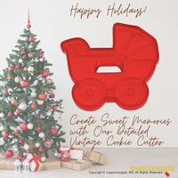 50 Pack Vintage Style Doll Carriage Cookie Cutter, Christmas Cookie Cutters, Christmas Baking Supplies