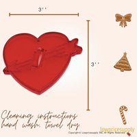 50 Pack Vintage Style Heart & Arrow Cookie Cutter, Christmas Cookie Cutters, Christmas Baking Supplies