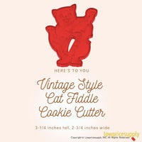 50 Pack Vintage Style Cat Fiddle Cookie Cutter, Christmas Cookie Cutters, Christmas Baking Supplies