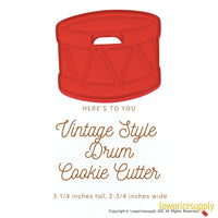 50 Pack Vintage Style Drum Cookie Cutter, Christmas Cookie Cutters, Christmas Baking Supplies