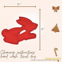 50 Pack Vintage Style Rabbit Ears Up Cookie Cutter, Christmas Cookie Cutters, Christmas Baking Supplies