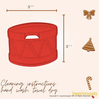 50 Pack Vintage Style Drum Cookie Cutter, Christmas Cookie Cutters, Christmas Baking Supplies