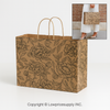 100 CASE Large 16"L X 6"D X 12.5"H Simple Floral Paper Shopping Bags Reusable Paper Bags For Retail Stores, Craft Fairs, Party Favors, And Merchandise Packaging