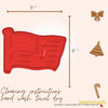50 Pack Vintage Style Flag Cookie Cutter, Christmas Cookie Cutters, Christmas Baking Supplies