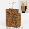 100 CASE Small 5"L X 3.5"D X 8.5"H Simple Floral Paper Shopping Bags Reusable Paper Bags For Retail Stores, Craft Fairs, Party Favors, And Merchandise Packaging