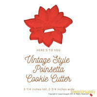 50 Pack Vintage Style Poinsetta Cookie Cutter, Christmas Cookie Cutters, Christmas Baking Supplies