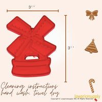 50 Pack Vintage Style Windmill Cookie Cutter, Christmas Cookie Cutters, Christmas Baking Supplies