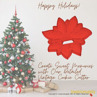 50 Pack Vintage Style Poinsetta Cookie Cutter, Christmas Cookie Cutters, Christmas Baking Supplies