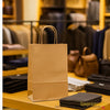 250 CASE Small 5"L X 3.5"W X 8.5"H Kraft Paper Shopping Bags Eco Friendly Paper Shopping Bags For Restaurants, Bakeries, And Takeout Packaging