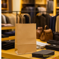 100 CASE Small 5"L X 3.5"W X 8.5"H Kraft Paper Shopping Bags Multi Purpose Retail Paper Bags For Pop Up Shops, Events, And Trade Shows