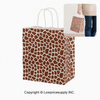 100 CASE Medium 8"L X 5"D X 10.5"H Giraffe Print Paper Shopping Bags Bulk Shopping Bags With Handles For Small Business Retail, Boutiques, And Gift Packaging