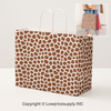 100 CASE Large 16"L X 6"D X 12.5"H Giraffe Print Paper Shopping Bags Durable Gift Bags With Handles For Clothing Shops, Salons, And Upscale Boutiques