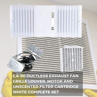 CA90 Ductless Fan Motor Assembly with Louver and Filter (B Pack), White