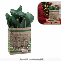 100 CASE Medium 8"L X 5"D X 10.5"H Street Scene Paper Shopping Bags Eco Friendly Paper Shopping Bags For Restaurants, Bakeries, And Takeout Packaging