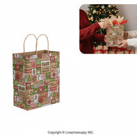 100 CASE Medium 8"L X 5"D X 10.5"H Modern Holiday Paper Shopping Bags Multi Purpose Retail Paper Bags For Pop Up Shops, Events, And Trade Shows
