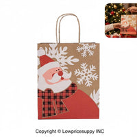 100 CASE Medium 8"L X 5"D X 10.5"H Santa Holiday Paper Bag Multi Purpose Retail Paper Bags For Pop Up Shops, Events, And Trade Shows