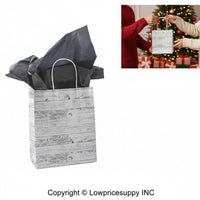 100 CASE Medium 8"L X 5"D X 10.5"H Wood Pattern Paper Shopping Bags Bulk Shopping Bags With Handles For Small Business Retail, Boutiques, And Gift Packaging