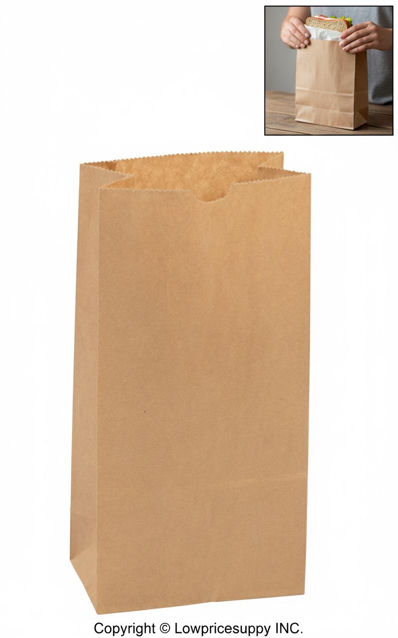 1000 CASE Small 5"L X 3.5"W X 10"H Kraft Paper Sacks / Grocery Bags Bulk Shopping Bags With Handles For Small Business Retail, Boutiques, And Gift Packaging