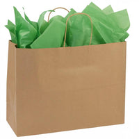 250 CASE Large 16"L X 6"W X 12"H Recycled Natural Kraft Paper Shopping Bags Eco Friendly Paper Shopping Bags For Restaurants, Bakeries, And Takeout Packaging