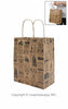 100 CASE Large 16"L X 6"W X 12.5"H – Newsprint Paper Shopping Bags Durable Gift Bags With Handles For Clothing Shops, Salons, And Upscale Boutiques