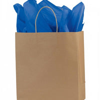 100 CASE Medium 8"L X 5"W X 10.5"H Kraft Premium Folded Top Paper Bags Bulk Shopping Bags With Handles For Small Business Retail, Boutiques, And Gift Packaging